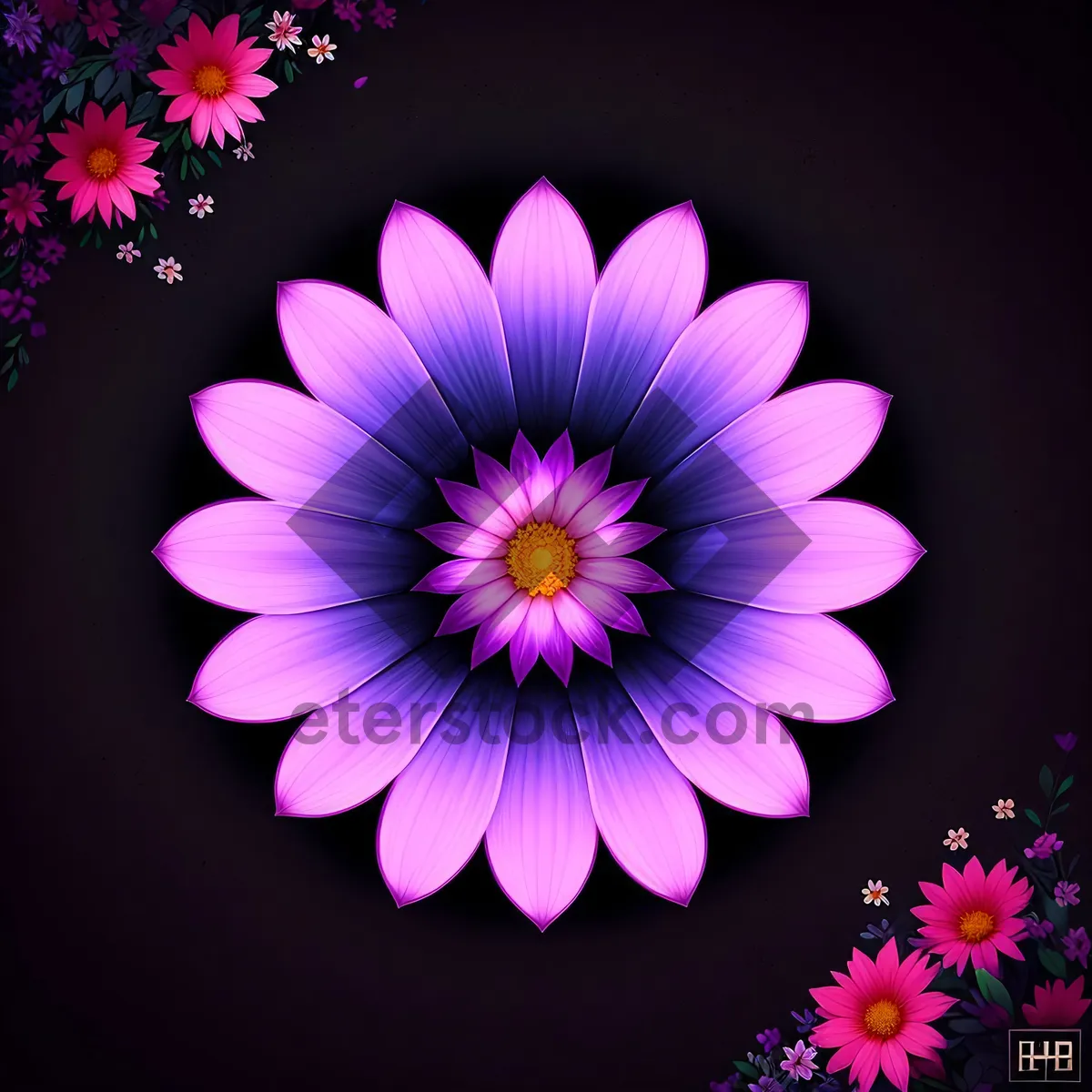 Picture of Purple Lotus Blossom in Vibrant Floral Design