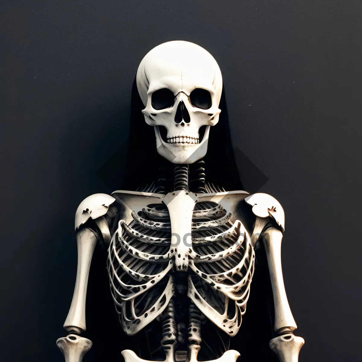 Picture of Frightening skeletal figure with skull and bones