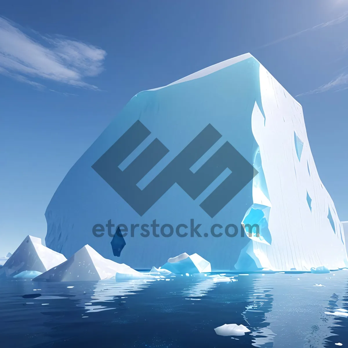 Picture of Frozen Arctic Wonderland: Majestic Iceberg and Snowy Glacier