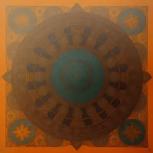Antique arabesque gong - a harmonious musical design.