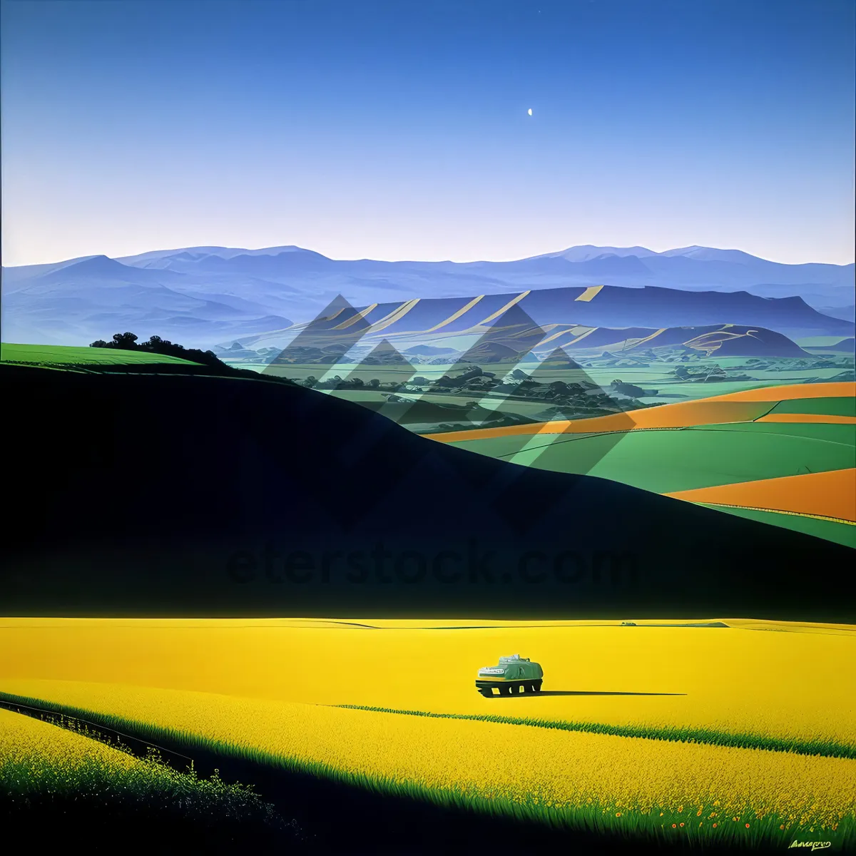 Picture of Serene countryside road amidst lush green landscape