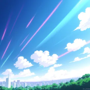 Vibrant Summer Sky with Colorful Clouds
