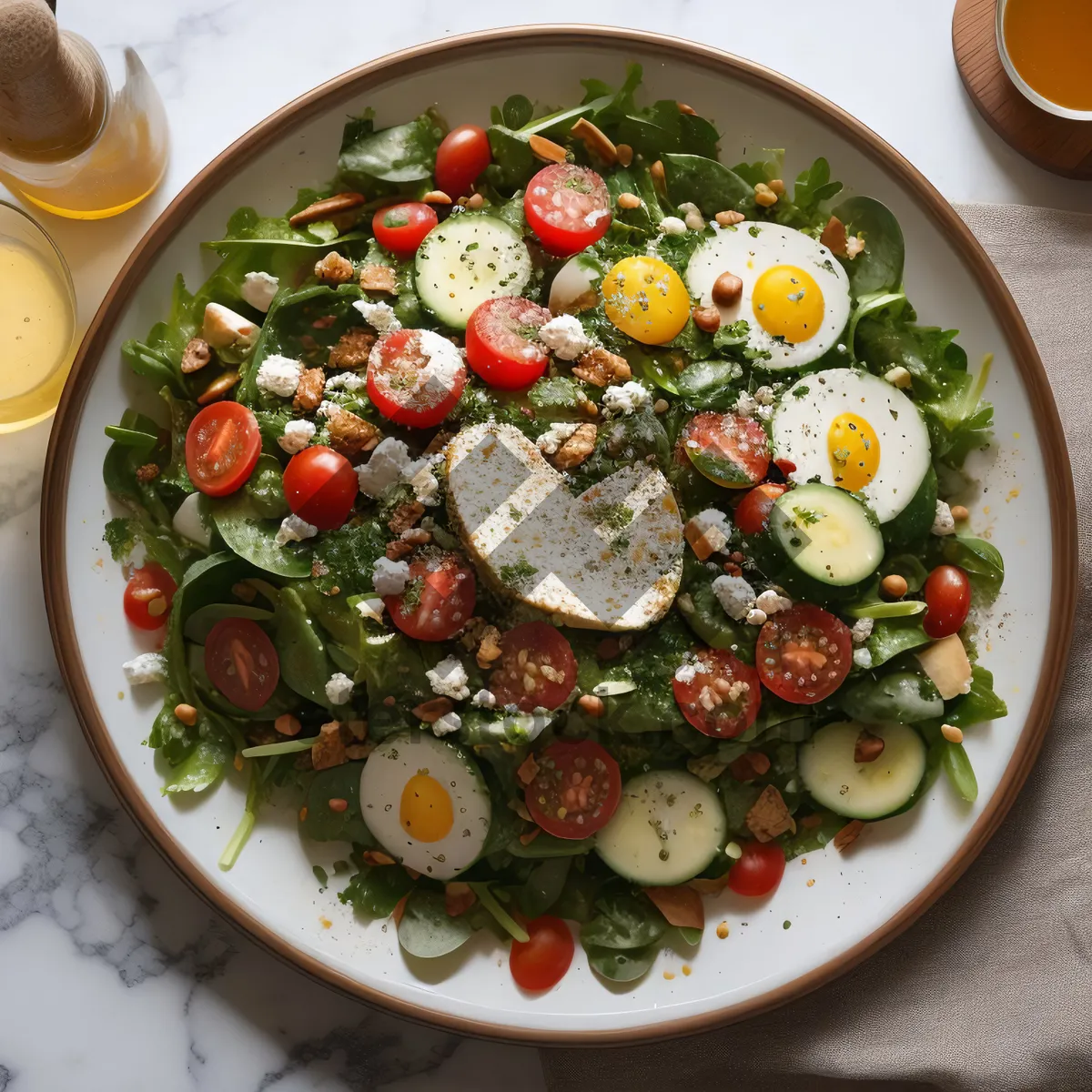 Picture of Fresh, Delicious Salad with Tomatoes and Olives
