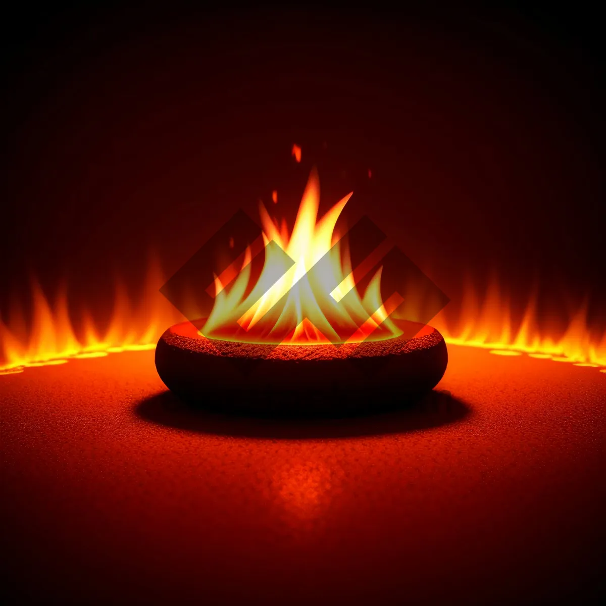 Picture of Fiery Inferno: A Blaze of Orange Flames