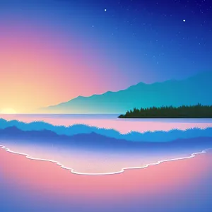 Vibrant Sunset Over Serene Waterscape