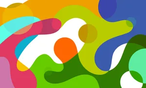 Modern colorful circle graphic design element icon.