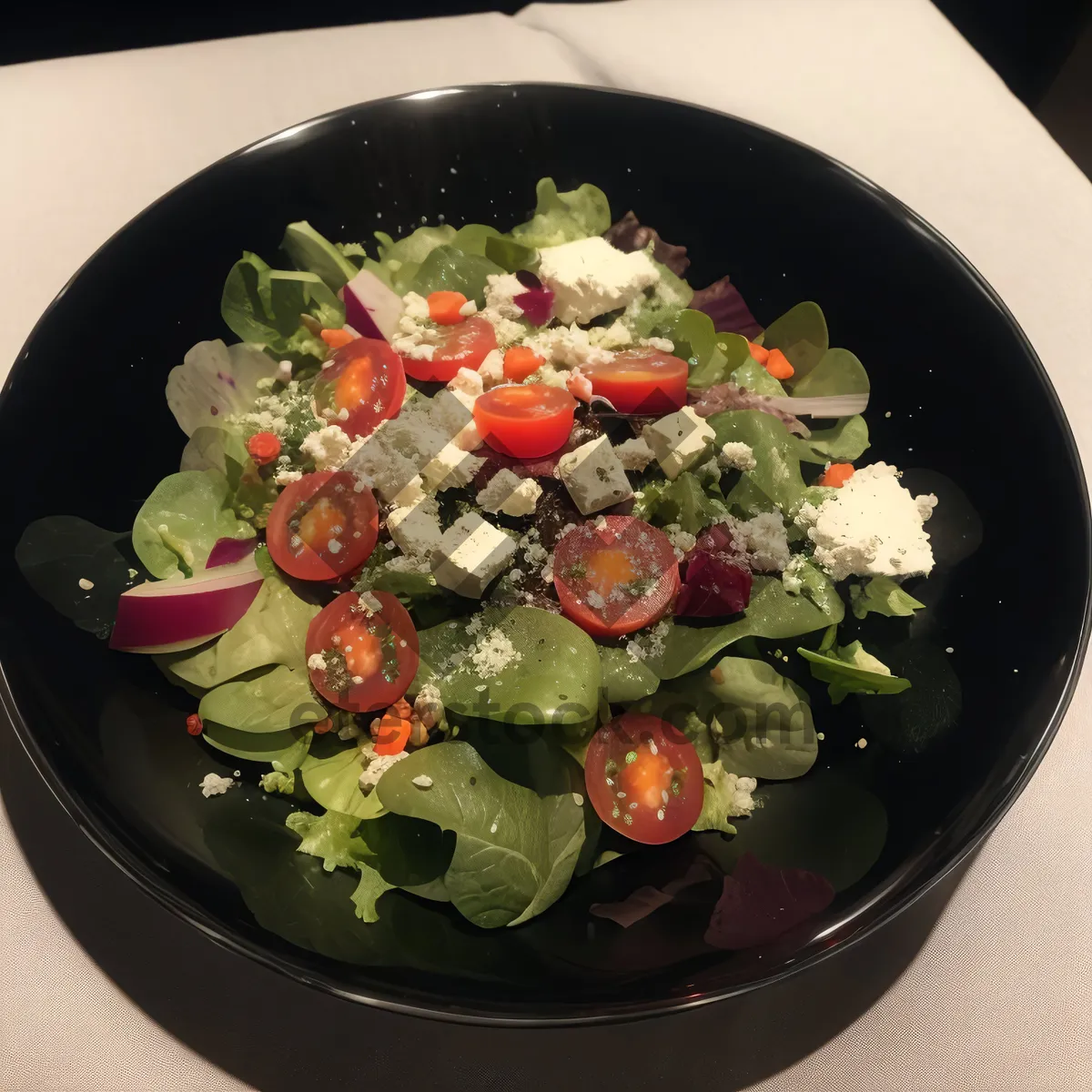 Picture of Grilled Chicken Salad with Fresh Vegetables and Sauce