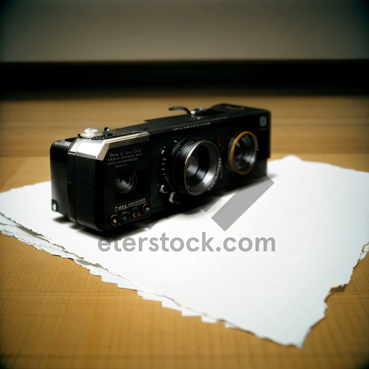 Picture of Professional vintage film camera with black shutter mechanism.