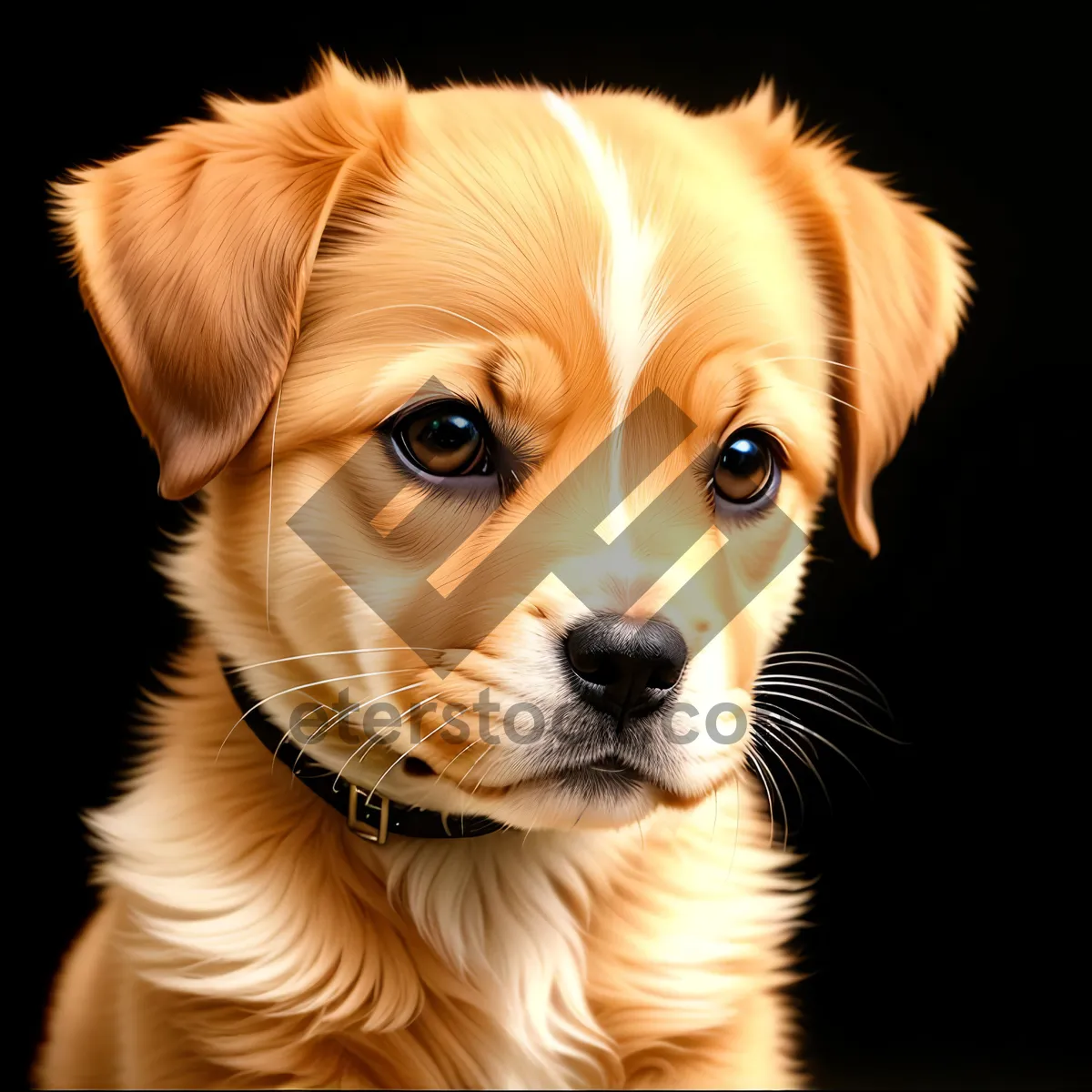 Picture of Golden Retriever Puppy in Studio Portrait