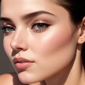 Beauty in Close-up: Alluring Makeup on Attractive Model