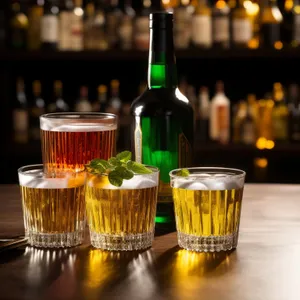 Gold Beer Mug on Bar Table at Party