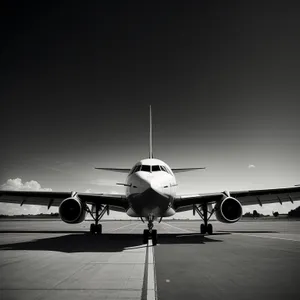 High-Flying Airliner Soaring Through the Sky