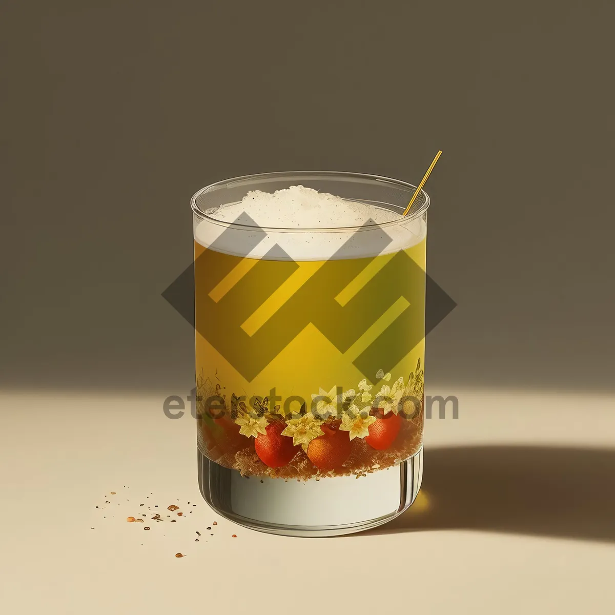 Picture of Fresh Honey Lemonade Drink with Ice and Glass