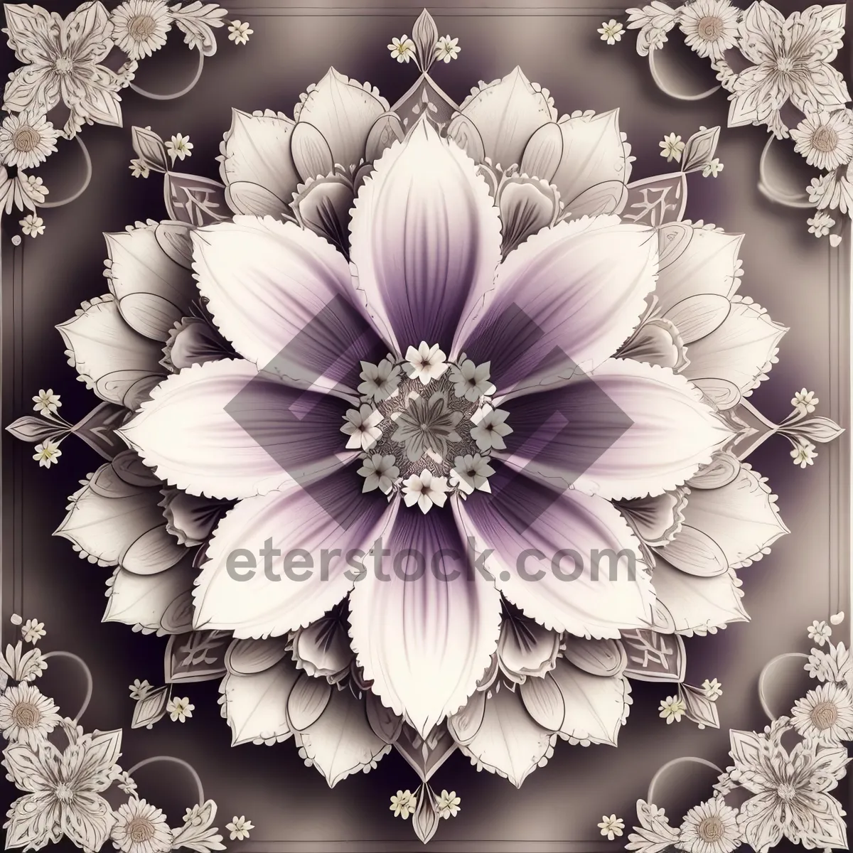 Picture of Floral Ornate Vintage Wallpaper Design