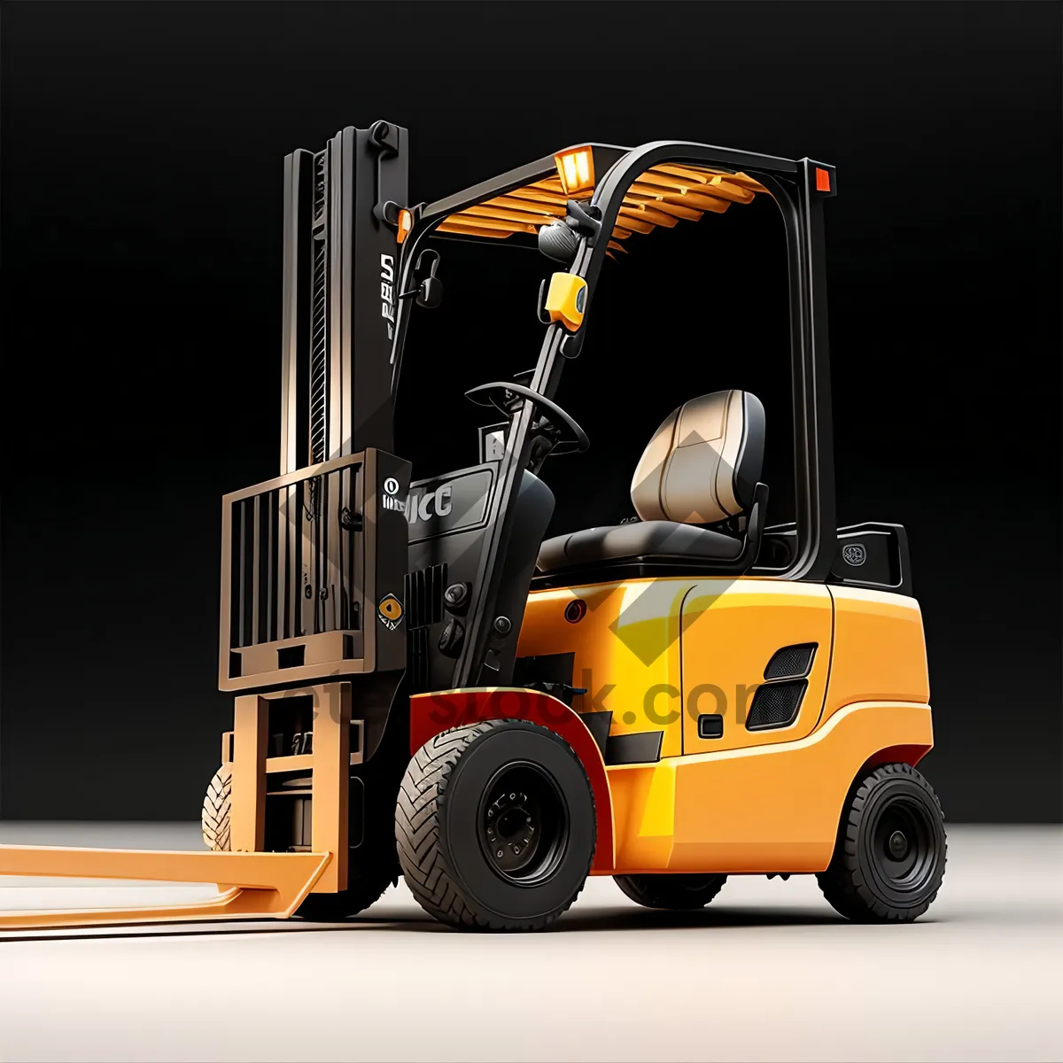 Picture of Yellow Forklift for Heavy Industrial Cargo Transport
