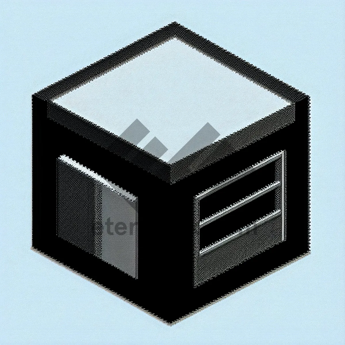 Picture of 3D Black Box Cube - Equipment Container Package