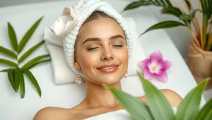 Fresh-faced lady in natural makeup and towel portrait.