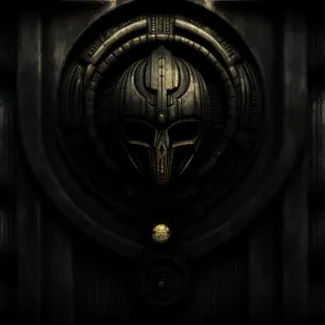 Ancient wooden cathedral door with intricate knocker