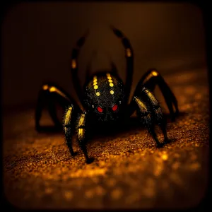 Close-up of Black Widow Spider, Arachnid in Garden