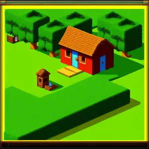 Real Estate House with Plaything Symbol on 3D Building