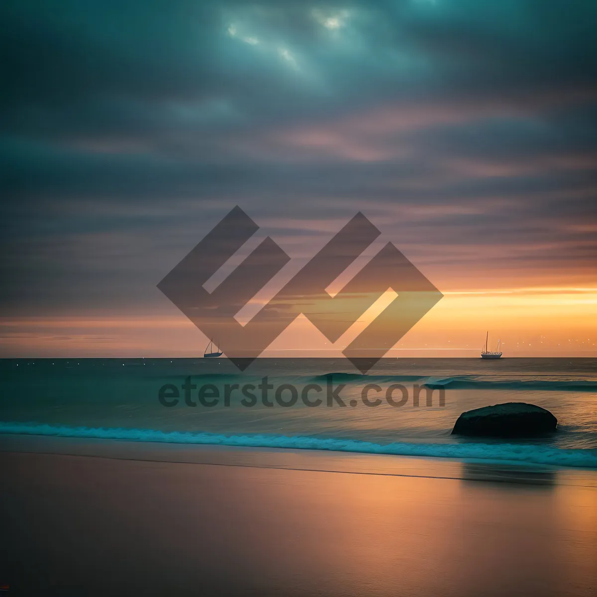 Picture of Serene Sunset Over Tropical Beach