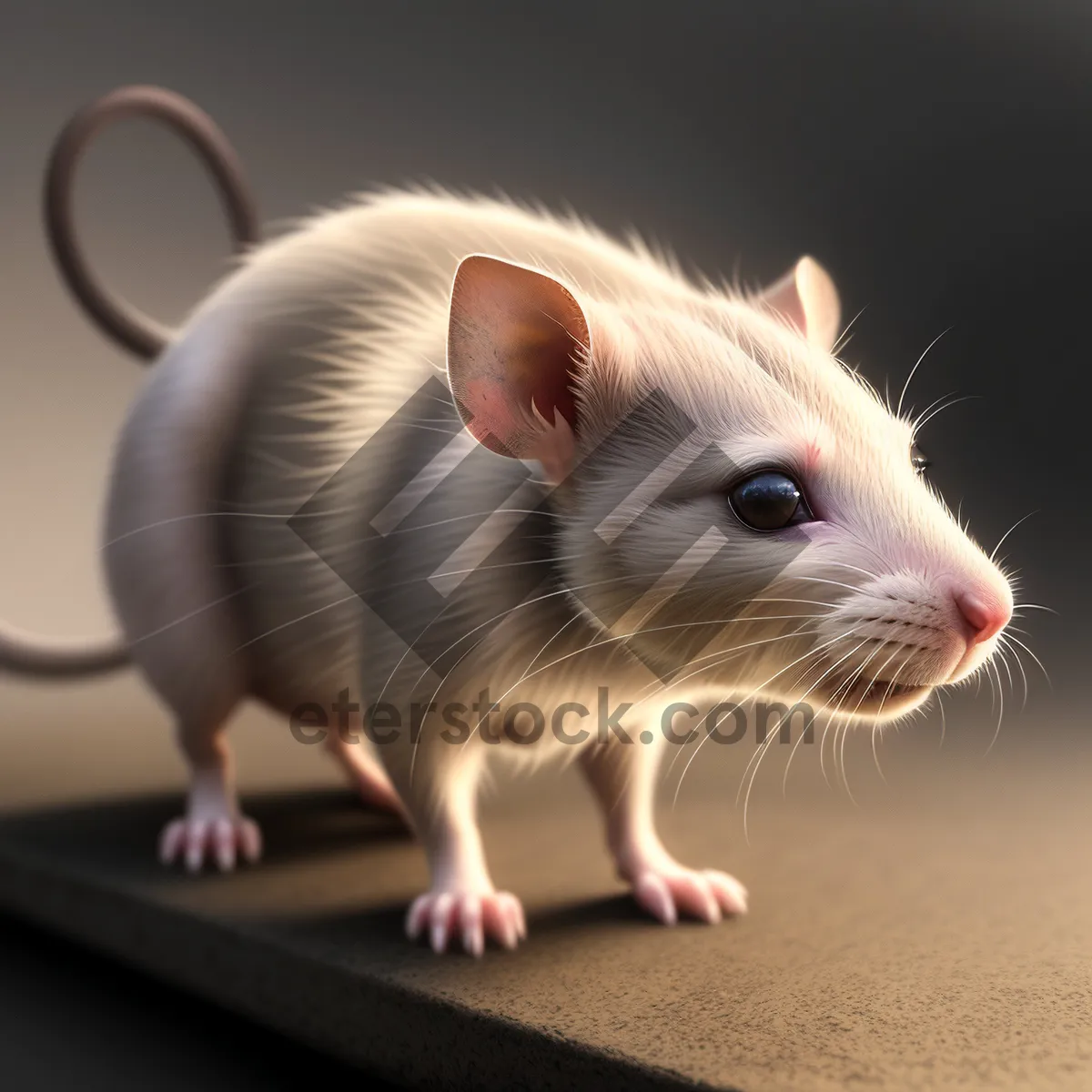 Picture of Furry Mouse with Fluffy Whiskers