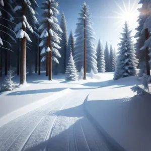 Frozen Winter Wonderland: Majestic Snow-Covered Alpine Landscape