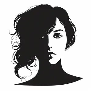Black Cartoon Character with Unique Haircut Art Portrait