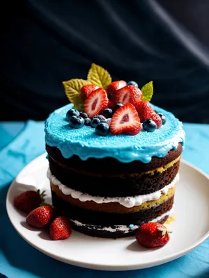 Delicious Berry Cake with Sweet Cream