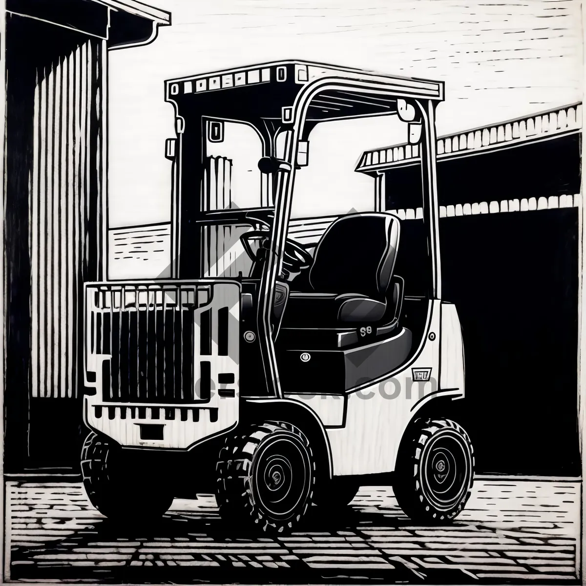 Picture of Heavy Industrial Forklift Truck for Efficient Cargo Transport