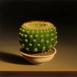 Fresh Kiwi Fruit with Hairbrush and Cactus