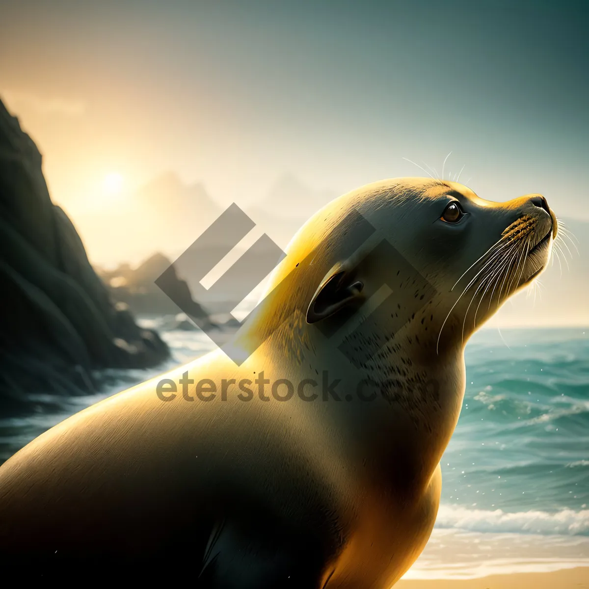 Picture of Arctic Seal on Beach: Majestic Marine Life