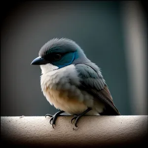 Cute Chickadee perched on Branch with Brown Feathers