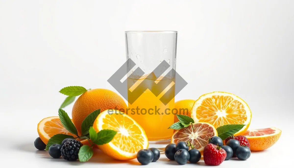 Picture of Fresh Orange Juice in Glass Goblet