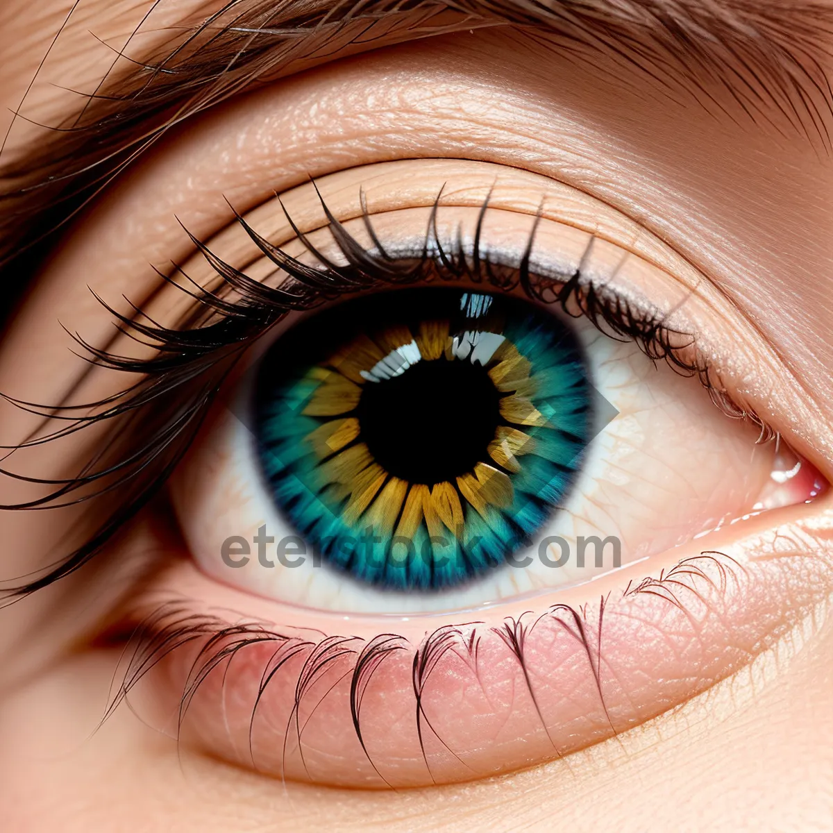 Picture of Stunning Closeup of Mesmerizing Eyeball and Eyelashes