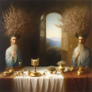 Exquisite Crystal Chandelier adorning Elegant Dining Table