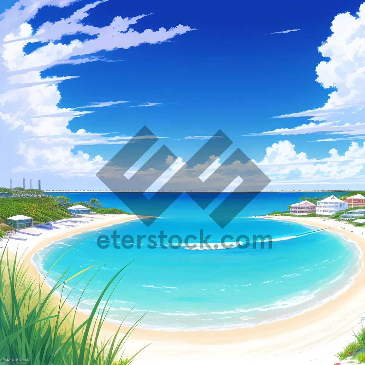 Picture of Tropical Sunset over Beach and Ocean