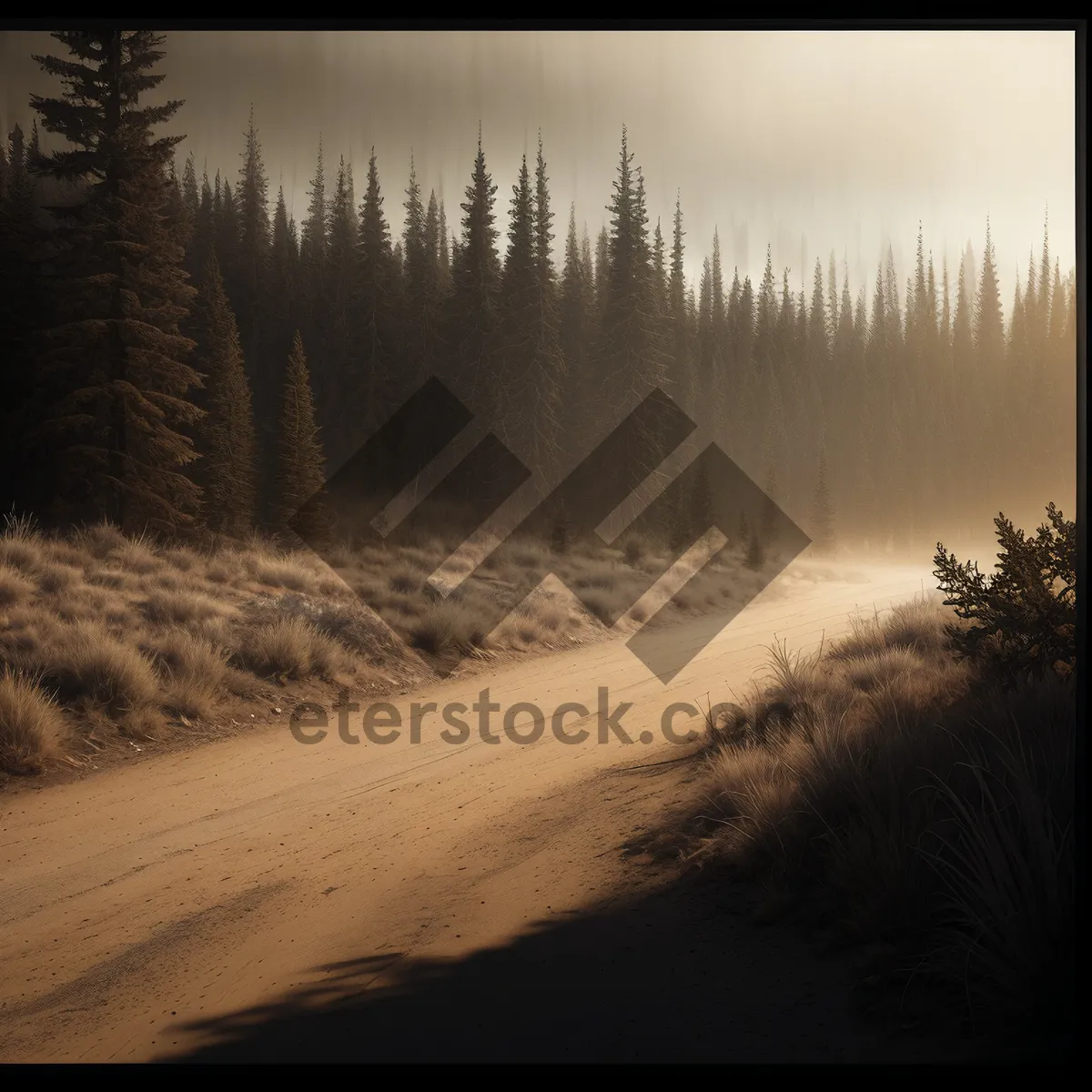 Picture of Golden Glow over Serene Winter Landscape