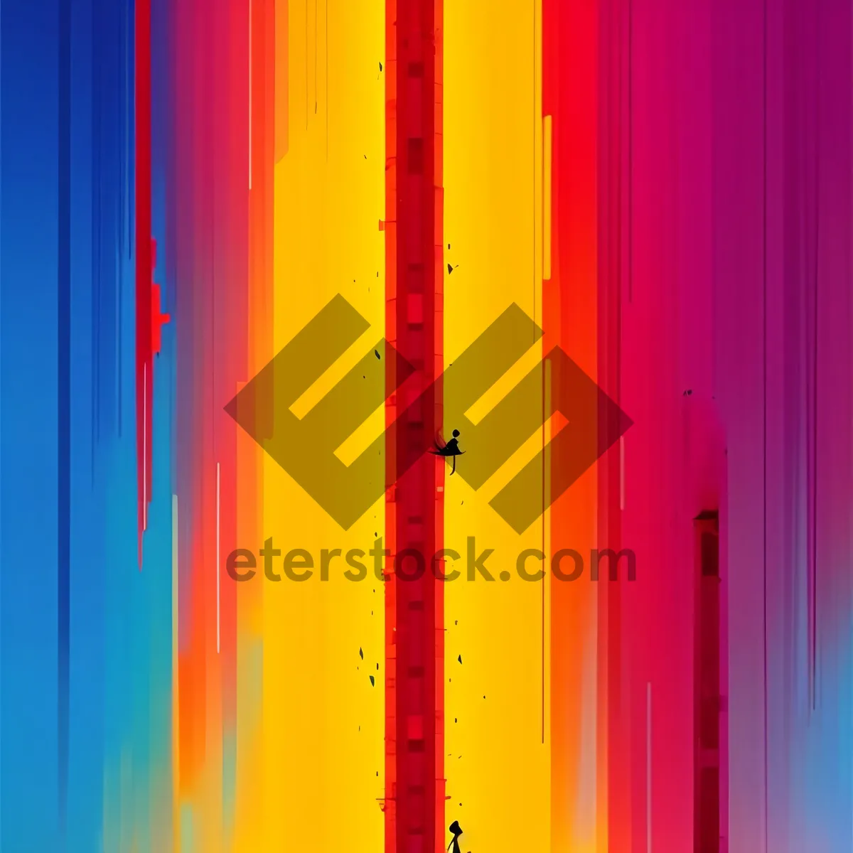 Picture of Vibrant Rainbow Striped Pencil Design