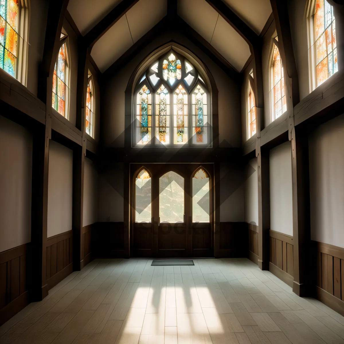 Picture of Stunning Gothic Cathedral Interior with Vaulted Ceiling