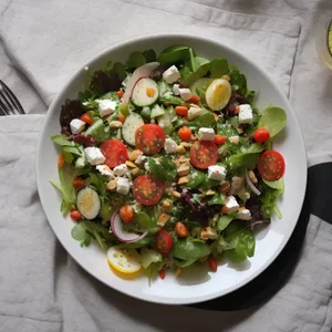 Fresh and Healthy Vegetarian Salad Plate