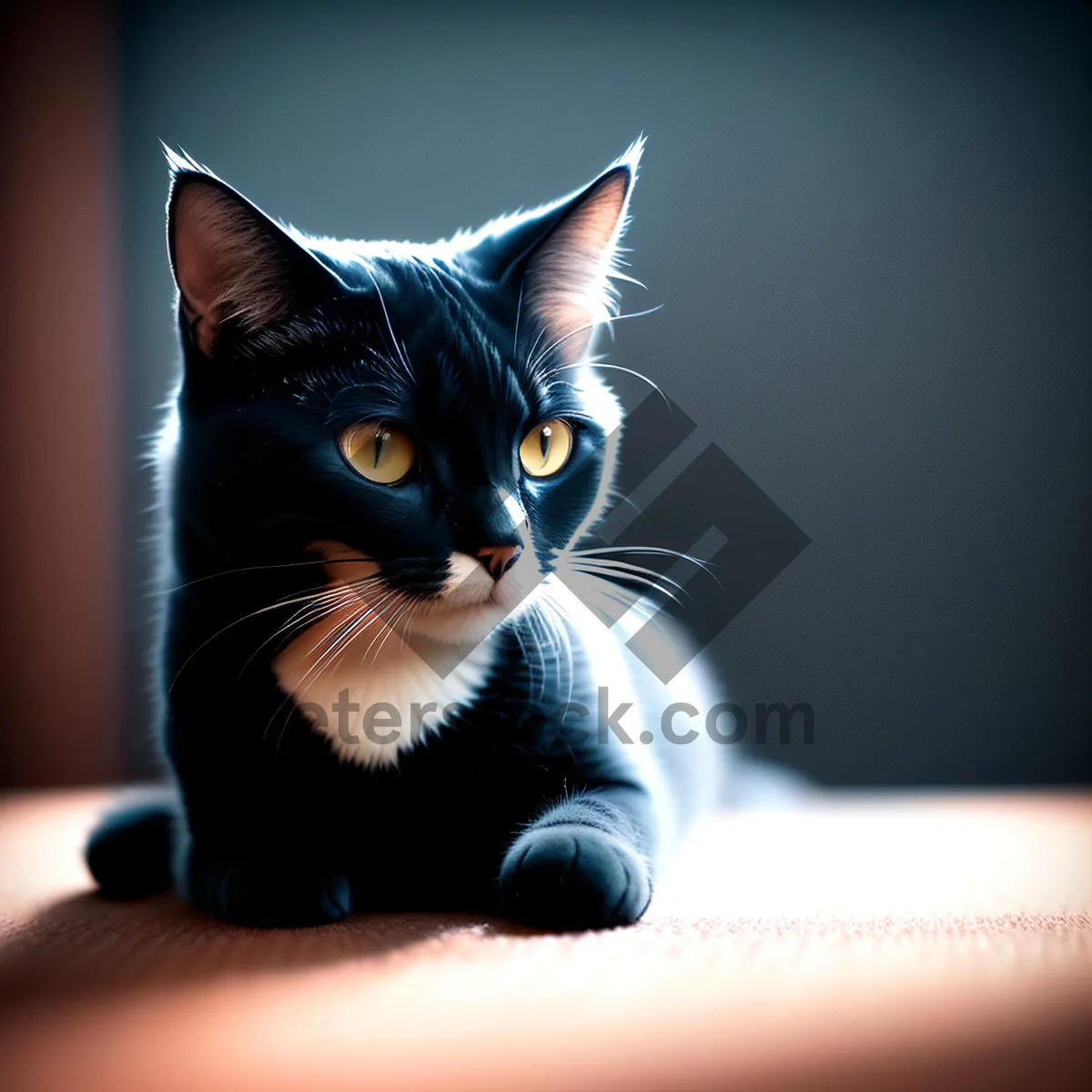 Picture of Playful Kitten with Adorable Curious Eyes