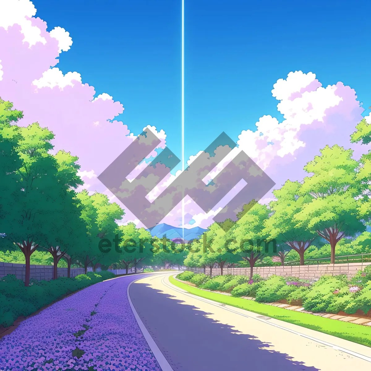 Picture of Serene countryside under a sunny sky