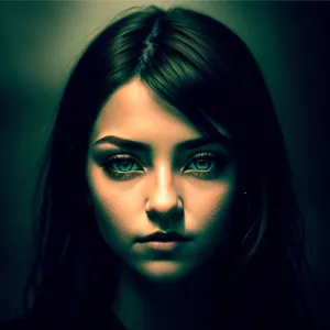 Beautiful Brunette Sorcerer with Sensual Close-up Look