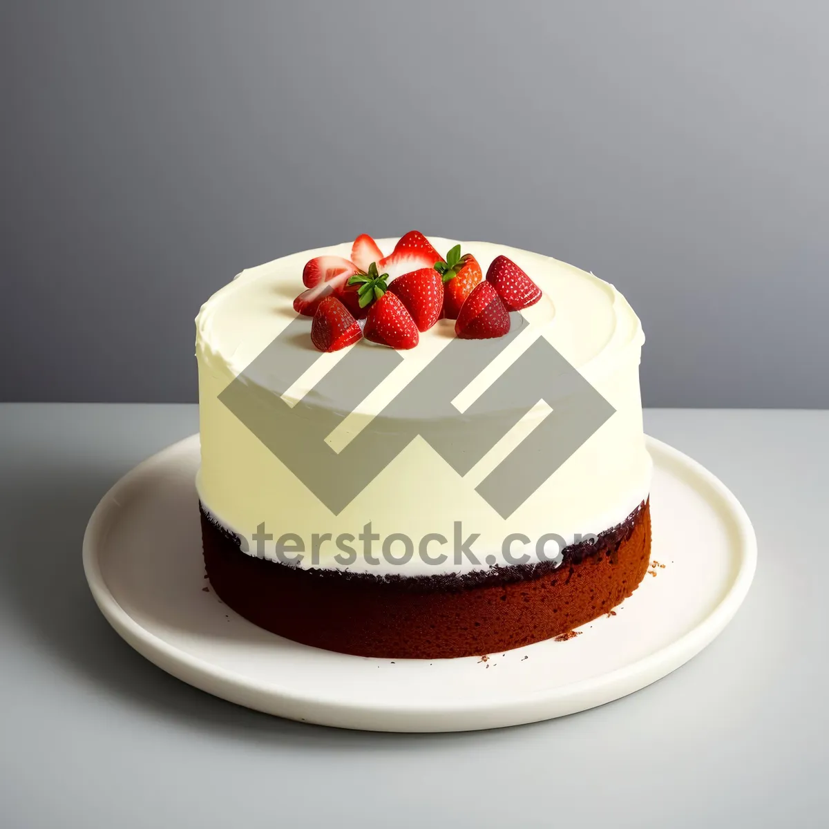 Picture of Delicious Strawberry Cream Cake with Fresh Berries