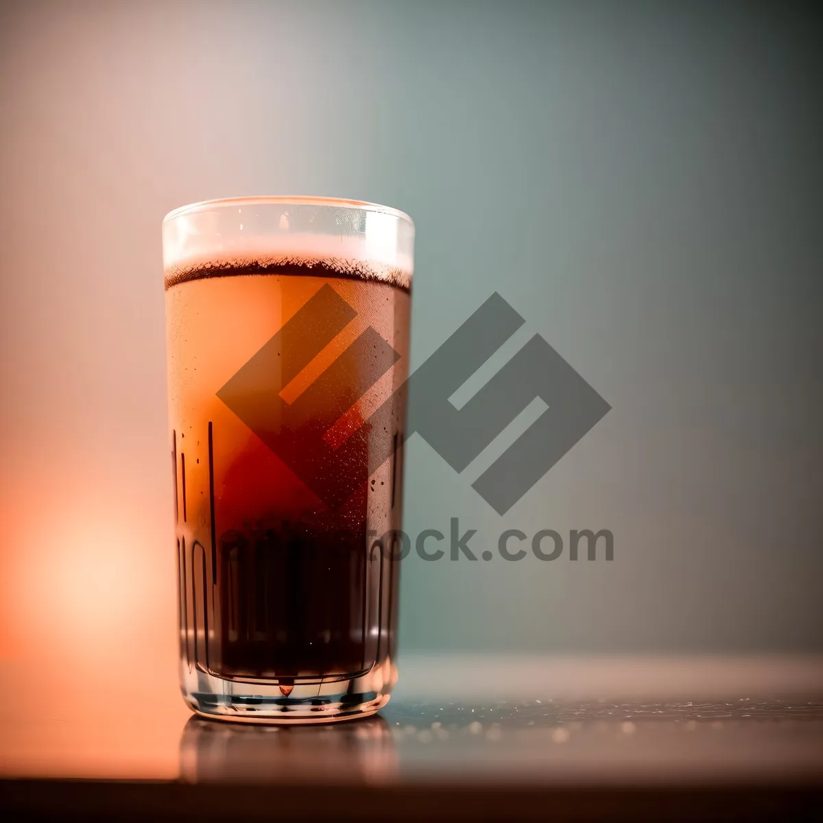 Picture of Refreshing Lager Beer Glass with Bubbly Foam