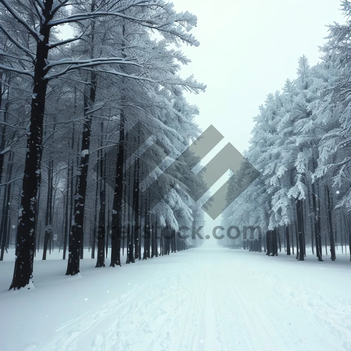 Picture of Winter Wonderland: Serene Snowy Forest Landscape