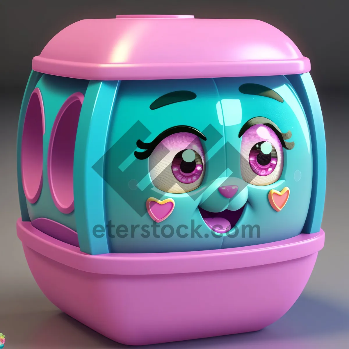 Picture of Pink Piggy Bank Savings Box with Coin Inside