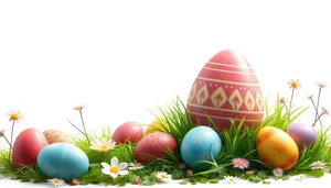 Easter Egg Celebration in Spring Grass