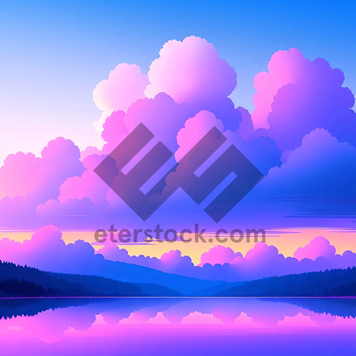 Picture of Vibrant Summer Sky with Bright Clouds